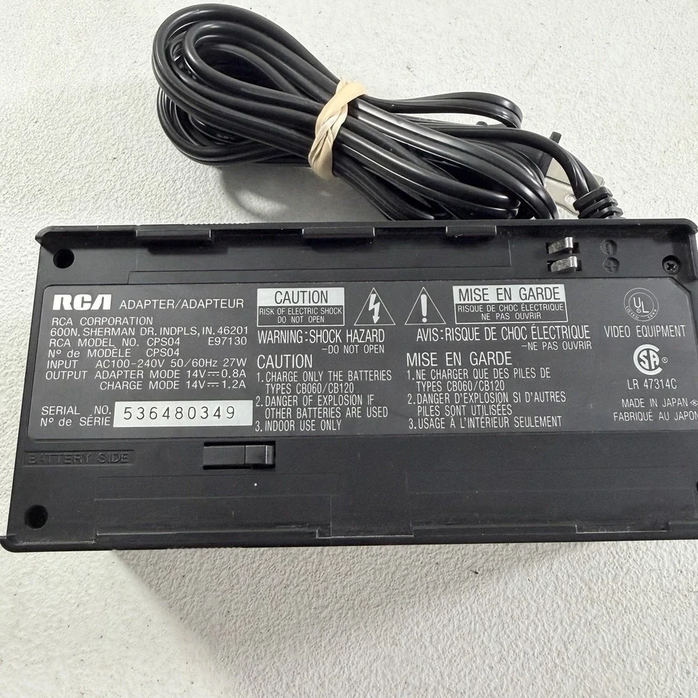 RCA CPS04 Camcorder Video Camera Battery Charger Dock Power Supply TESTED WORKS